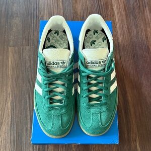 Adidas Green and White Handball Spezial Sneakers